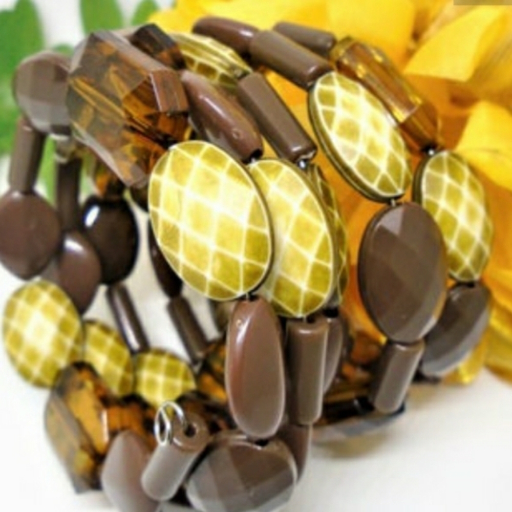 Monochromatic Beaded Wrap Around Bracelets
